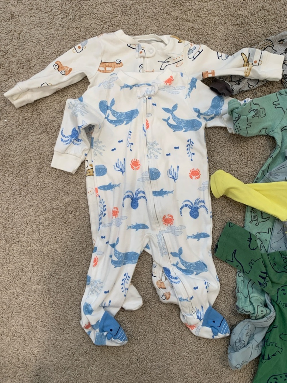 Qty.9 2 way Baby zipper pajamas 3m-6m Bundle - Picture 4 of 8